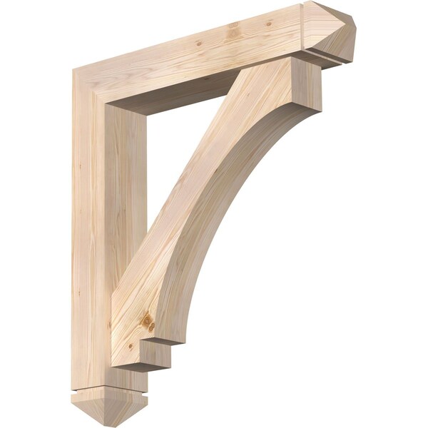 Ekena Millwork Imperial Arts and Crafts Smooth Bracket w/ Offset Brace, Douglas Fir, 7 1/2"W x 40"D x 44"H BKT0806X40X44IMP03SDF - main